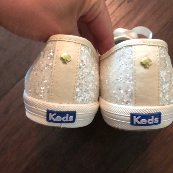 Kate Spade white sparkle Keds - Picture 3 of 6
